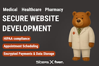 develop a secure custom website for medical, healthcare, or dental clinic