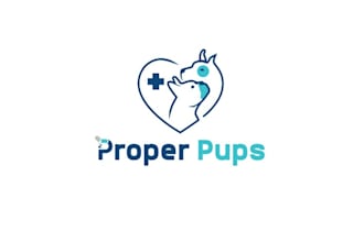 design impacting touching dog nutrition store logo