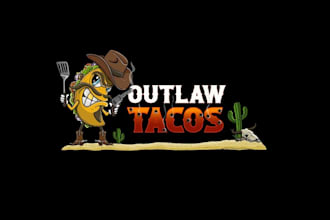 design killer food trucks outlaw tacos logo