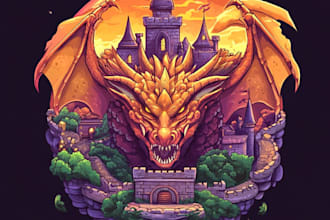 draw a fantasy, rpg, sci fi, steam game logo