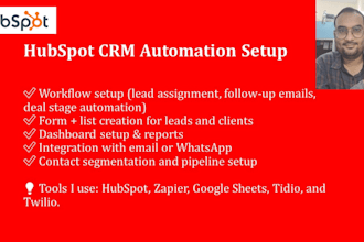 setup and automate your hubspot CRM workflows, forms, and email sequences