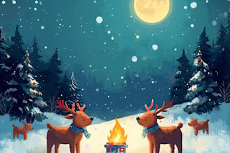 draw christmas illustrations and cards for you