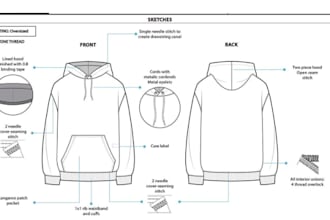 design fashion tech pack for clothing, streetwear, or accessories for you