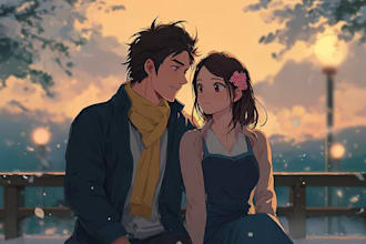 draw anime art illustration, anime character, fanart, pfp