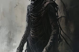 create any kind of dark fantasy scary horror character