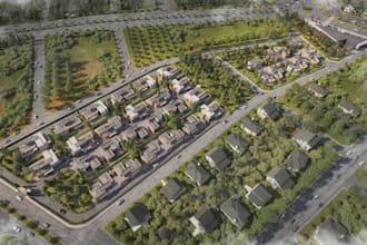 rearrange 3d residential complex,townhouse design,cgi street layout,urban render