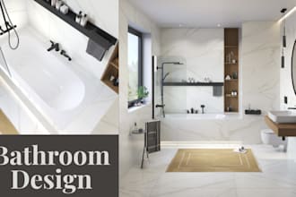 do kitchen design bathroom bedroom interior and 3d rendering for architecture