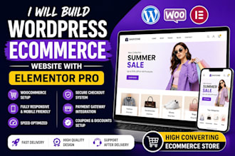 build a wordpress ecommerce website with elementor pro