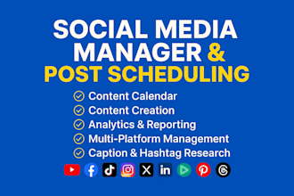create content, manage, and schedule posts for your social media growth