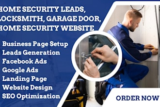 generate home security leads, locksmith garage door, home security website