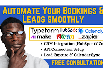connect typeform calendly and CRM using zapier make API automation hubspot zoho