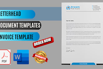design letterhead, invoice templates, professional document templates