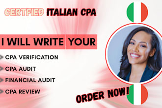 write italian CPA verification letter, CPA review, CPA audit, financial audit