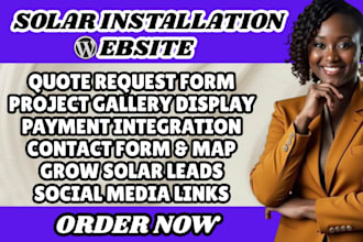 design solar installation website solar company website solar solutions website