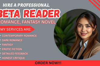 beta read, book critique fantasy dark romance psychology thriller horror novel