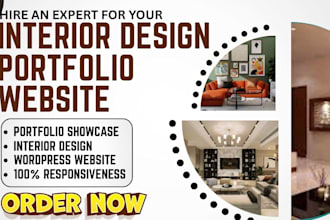 design interior design website with portfolio booking consultation moodboard
