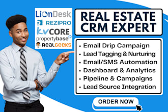 setup real estate crm liondesk kvcore rezipro propertybase real geeks automation