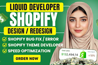 do shopify custom coding, bug fixing, liquid coder, shopify developer