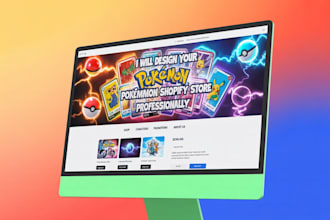 create a custom designed pokeman trading card website, pokeman shopify store