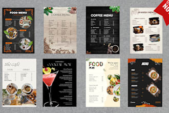 design restaurant menu, bar menu, drinks menu