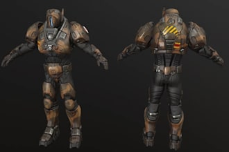 create 3d armor, cosplay armor, 3d helmet, full body armor for game and printing