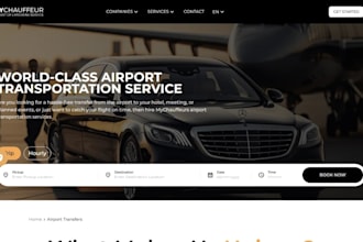 design, taxi booking website, chauffeur website, limousine website with vtc