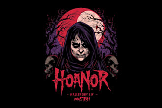 create badass horror cartoon streetwear t shirt design