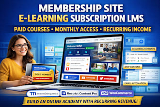 create membership site e learning subscription lms leads and build website