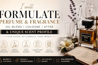 formulate perfume, fragrance oil blend, cologne, attar, and unique scent profile