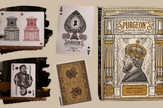 design custom printable 2d playing card game deck with box, rulebook, card deck