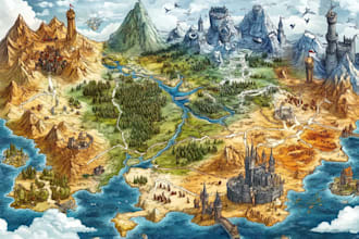 do fantasy map design map maker vector map illustration