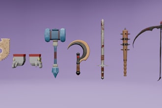 create custom low poly weapons for your roblox game
