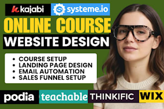 create and upload online course on wix kajabi teachable squarespace sales page