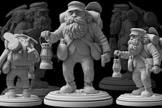 sculpt 3d model, 3d character, action figure, toys for 3d printing and rendering