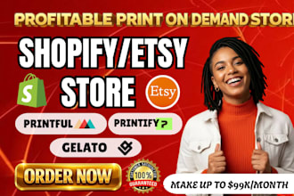 build shopify print on demand, shopify pod store, etsy pod store with printful