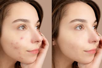 remove blemishes and smooth skin in a portrait