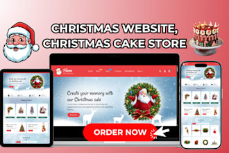 design a stunning cake website bakery website christmas store cake shopify store