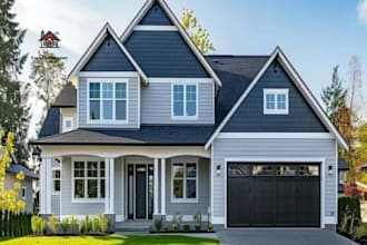 do 3d floor plan, house design, front elevation, exterior elevation in autocad