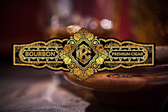 do modern cigar label, cigar band, cigar ring and cigar box logo design