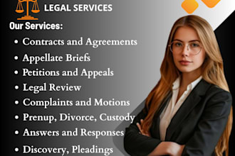 do motions, complaints, appeals, briefs, prenups, petitions, contracts