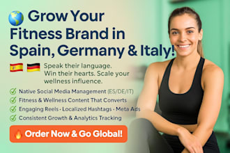 manage spanish italian german fitness health wellness instagram tiktok facebook
