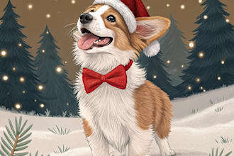 draw your christmas pet portrait