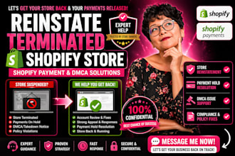 reinstate terminated shopify store shopify payment resolve payment hold dmca