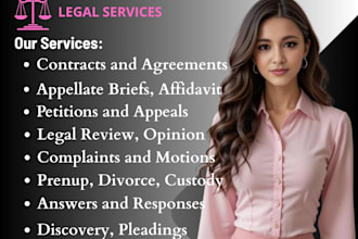 do motions, complaints, prenups, appeals, briefs, petitions