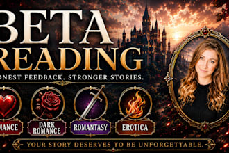 beta read romance, dark romance, and romantasy manuscripts