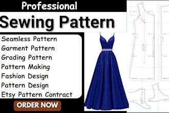 do sewing pattern maker in PDF, dxf and cad grading pattern
