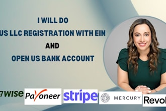do US llc registration with ein and open US bank account for non resident