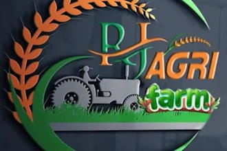 design gardening, ranch, field, farm, plants, organic logo