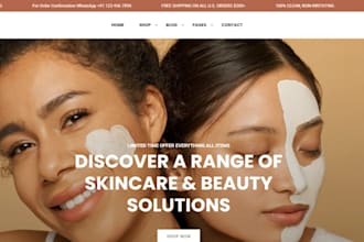 design beauty and skincare shopify store makeup website for personal brand