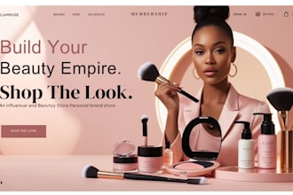 do influencer beauty store personal brand website makeup artist skincare store